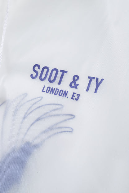 [PRE-ORDER] Re-Usable Travel Raincoat Waterproof Crane Waves Print with Hood