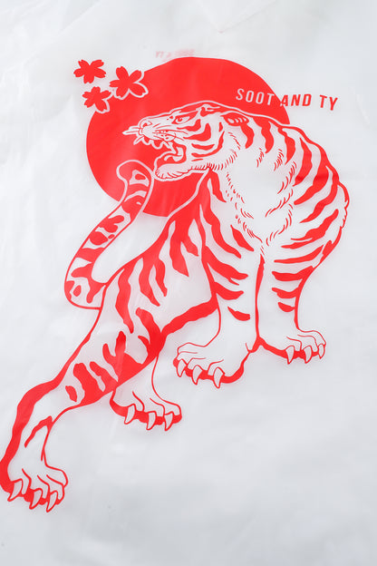 [PRE-ORDER] Re-Usable Travel Raincoat Waterproof Tiger Print with Hood