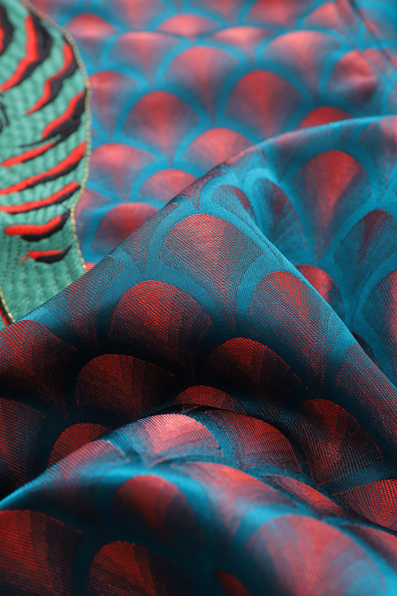 Soot and Ty Reversible Dragon Scale Crop Bomber Jacket