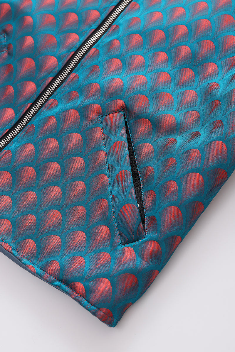 Soot and Ty Reversible Dragon Scale Crop Bomber Jacket