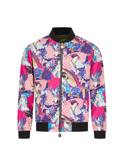 Olive Lumiere Tiger Sukajan Reversible Bomber Jacket