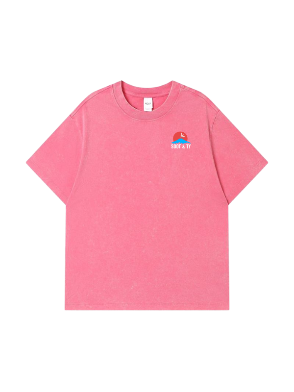 Lucky Cat Stonewash Graphic Relaxed Fit T-Shirt