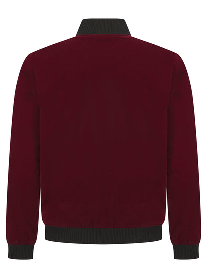 Soot and Ty Red Velvet Bomber Jacket