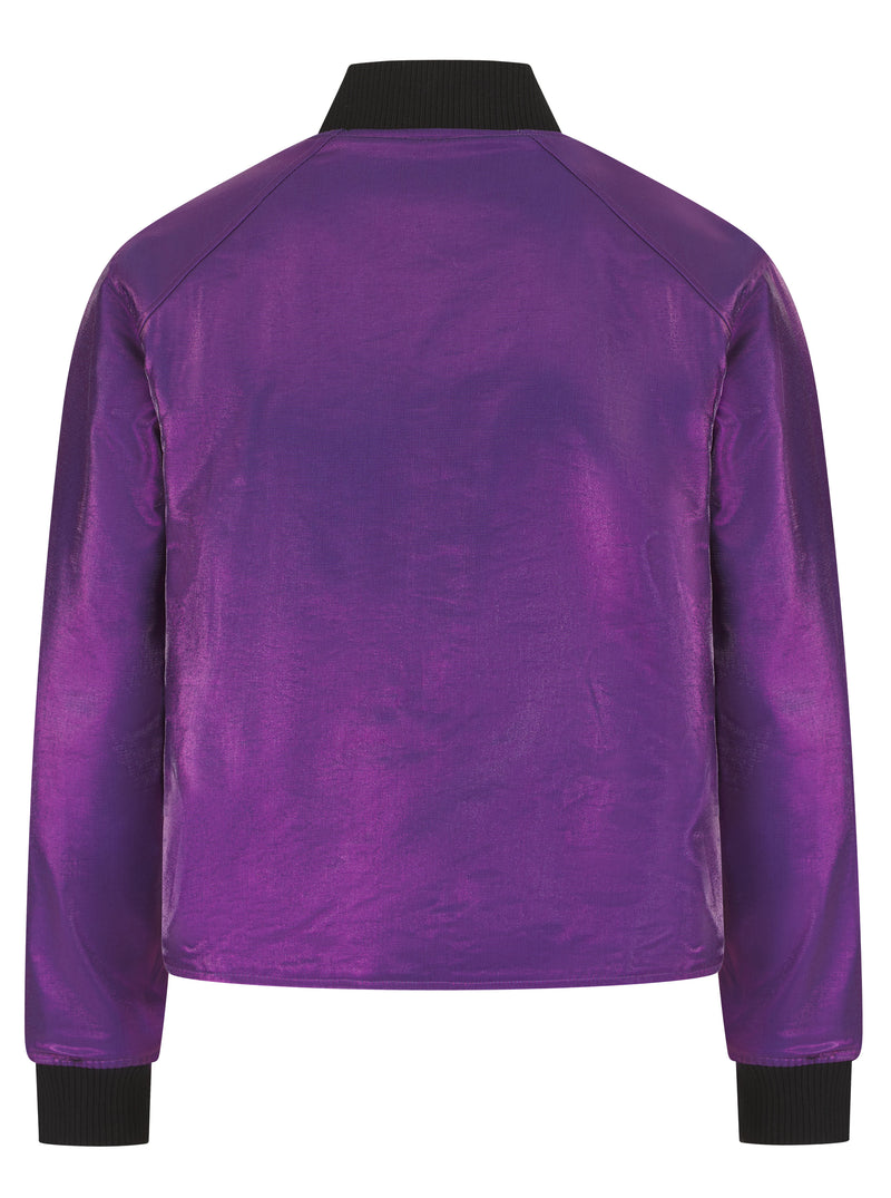 Soot and Ty Reversible Purple/Tie Dye Crop Bomber Jacket