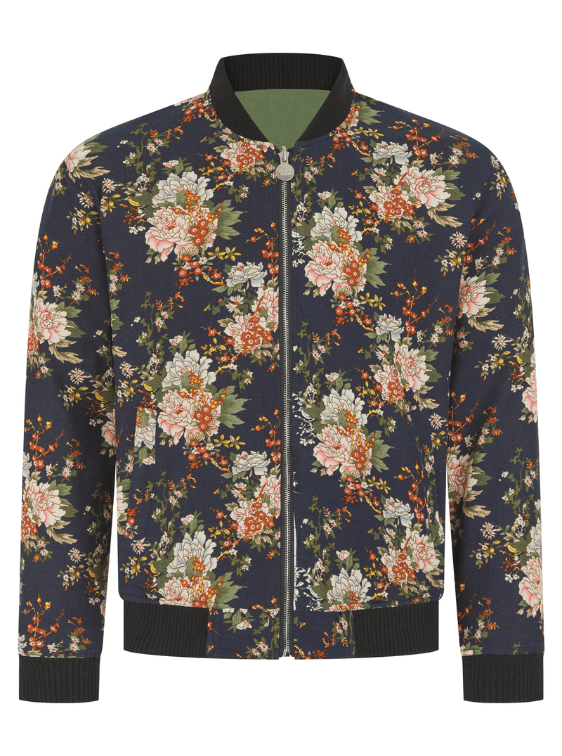 Soot and Ty Reversible Khaki Harrington Bomber Jacket