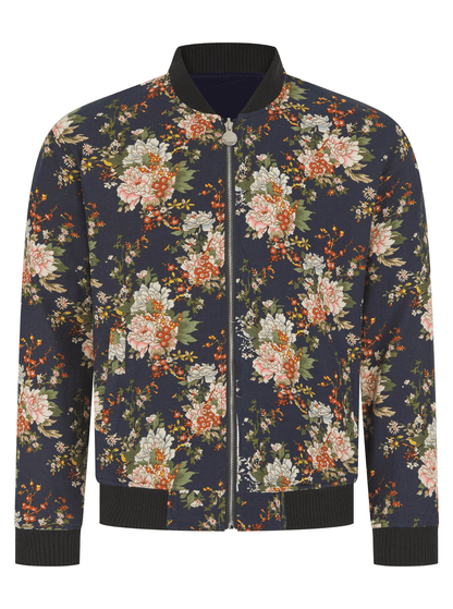 Classic Velvet Navy Reversible Navy Bomber Jacket