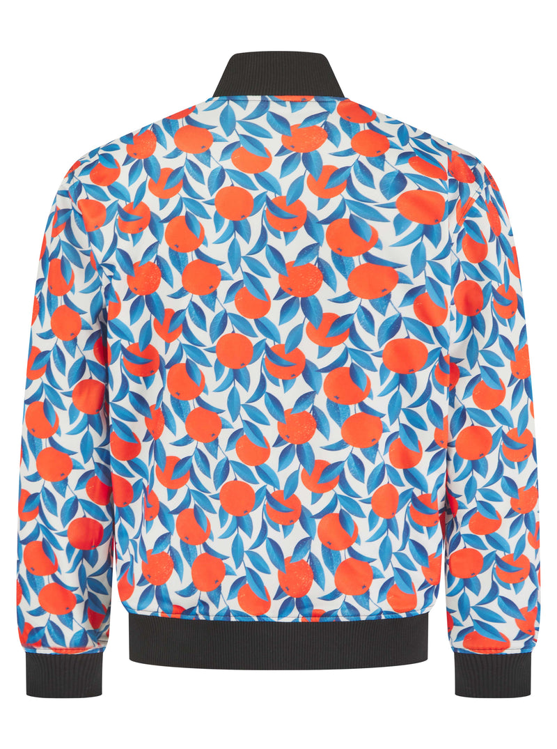 Soot and Ty Reversible Bird of Paradise x Oranges Bomber Jacket