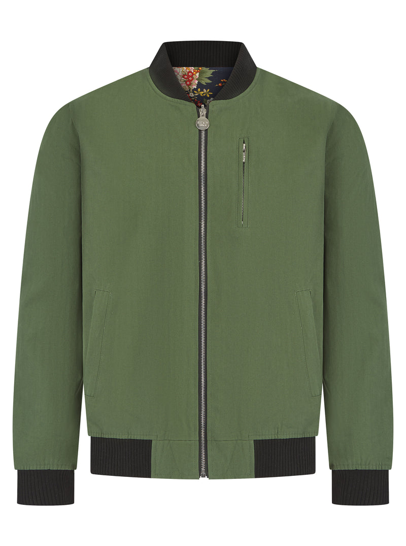 Soot and Ty Reversible Khaki Harrington Bomber Jacket