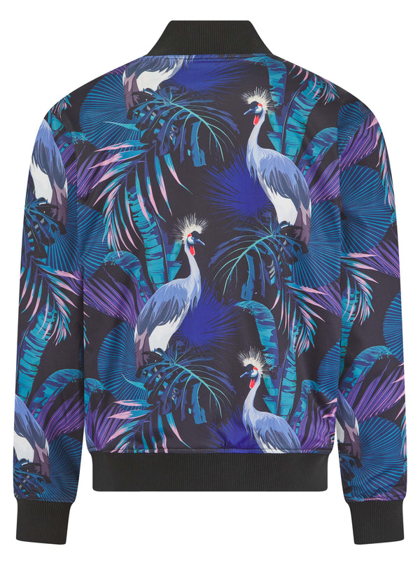 Soot and Ty Reversible Bird of Paradise x Oranges Bomber Jacket