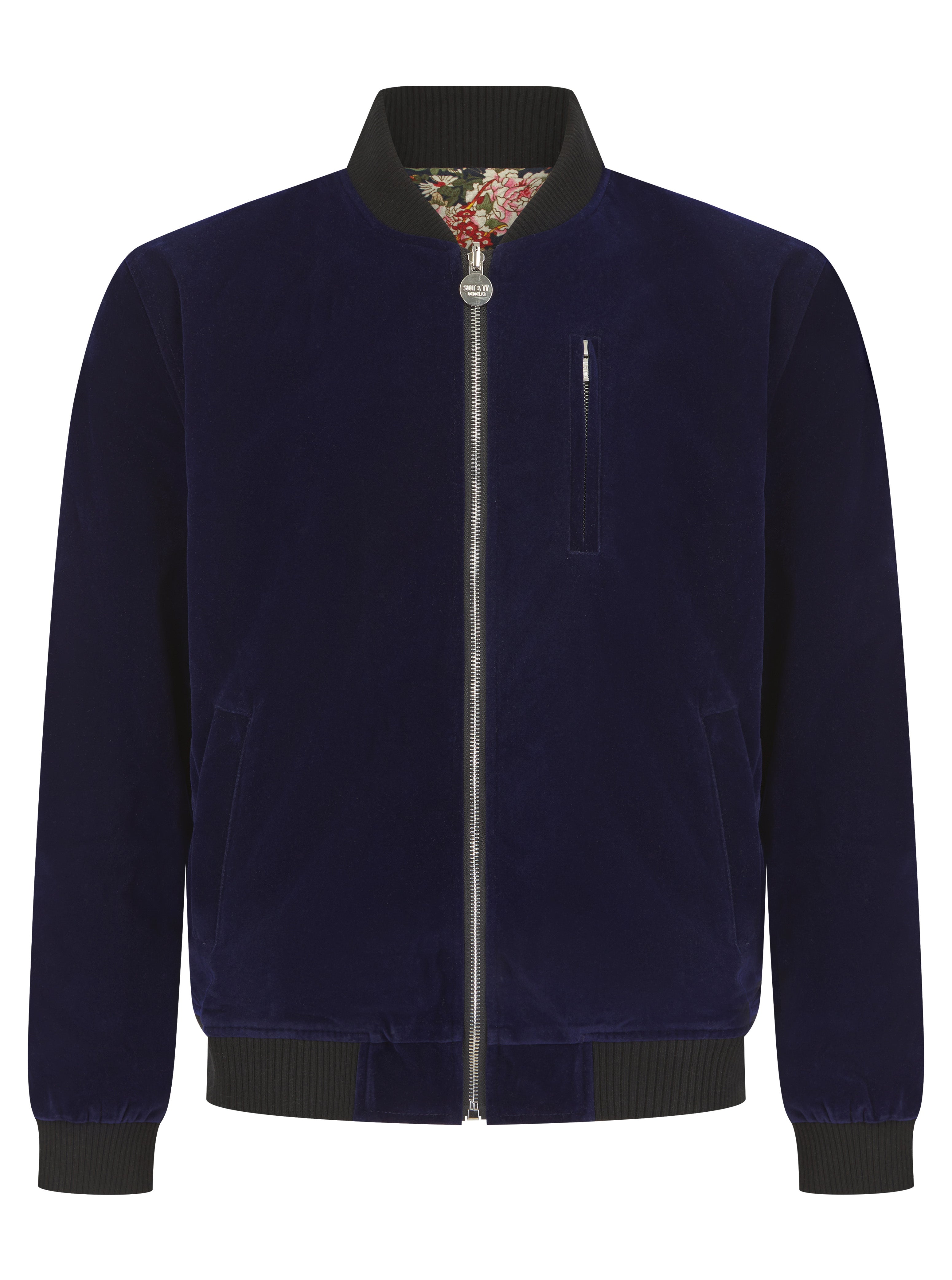 Classic Velvet Navy Reversible Navy Bomber Jacket