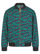 Soot and Ty Reversible Black Floral x Funky Leopard Bomber Jacket