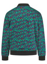 Soot and Ty Reversible Black Floral x Funky Leopard Bomber Jacket