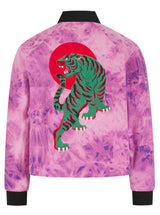 Soot and Ty Reversible Tan/Tie Dye Crop Bomber Jacket
