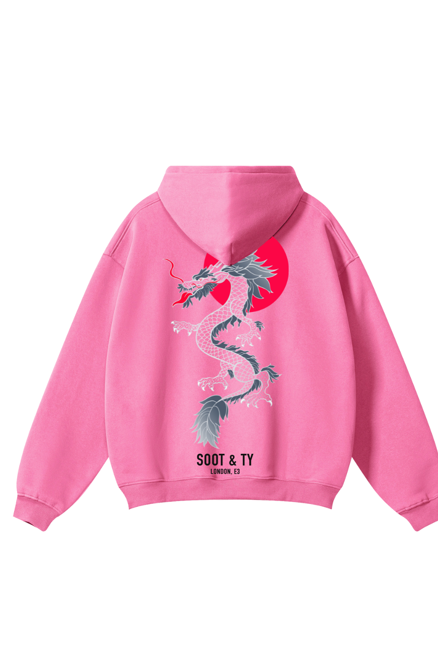 Soot and Ty Reflective Dragon Print Relaxed Fit Hoodie