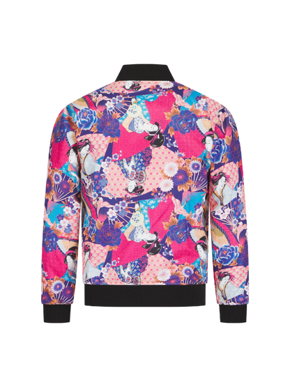 White Lumiere Tiger Sukajan Reversible Bomber Jacket