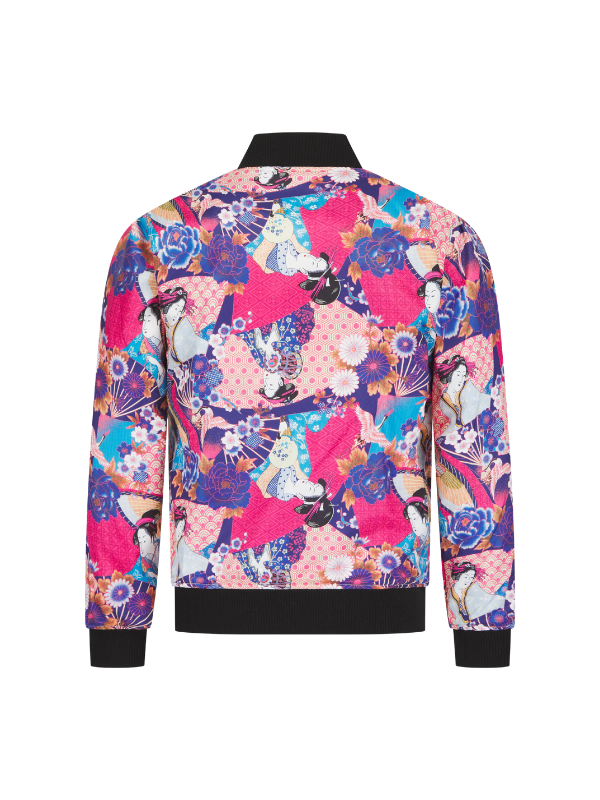 White Lumiere Tiger Sukajan Reversible Bomber Jacket