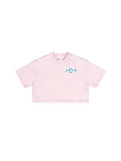 Kids/Petite Koi Print Crop T-Shirt