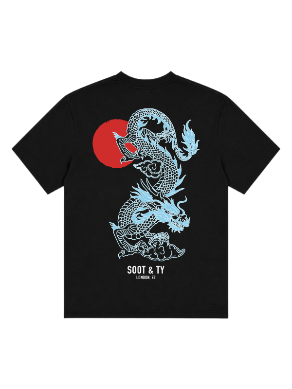 Dragon Blue Graphic Relaxed Fit T-Shirt