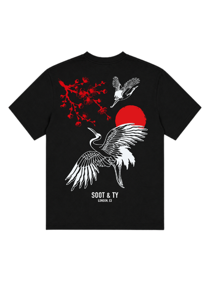 Plum Crane Graphic Relaxed Fit T-Shirt