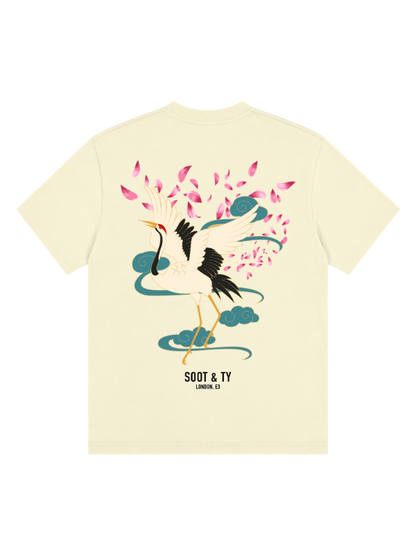 Dancing Crane Graphic Relaxed Fit T-Shirt