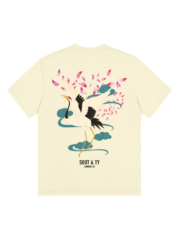 Dancing Crane Graphic Relaxed Fit T-Shirt