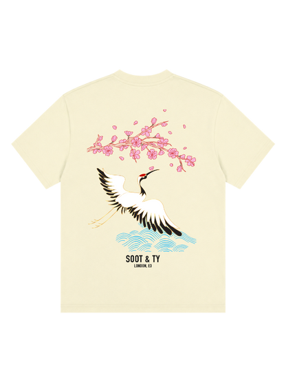 Pretty Crane Graphic Relaxed Fit T-Shirt