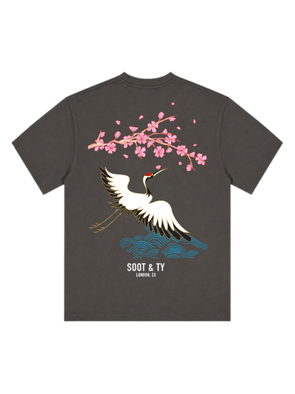 Pretty Crane Graphic Relaxed Fit T-Shirt