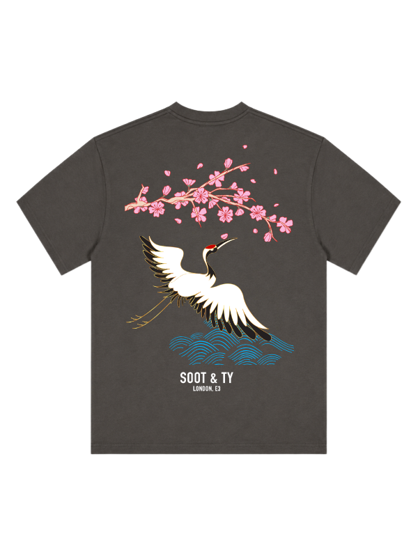 Pretty Crane Graphic Relaxed Fit T-Shirt