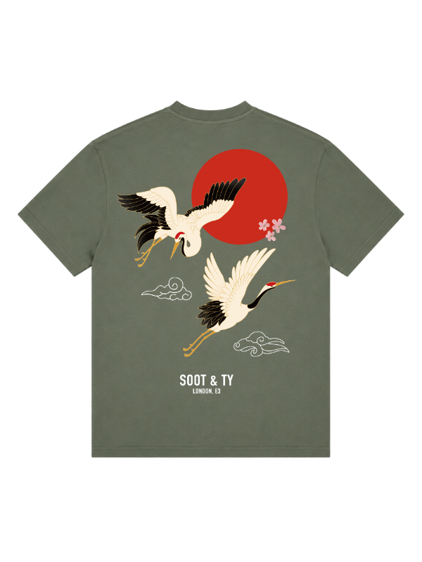 Flying Crane Graphic Relaxed Fit T-Shirt