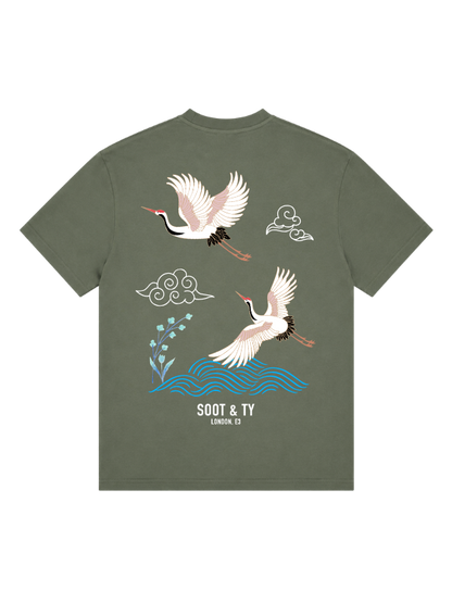 Crane Waves Graphic Relaxed Fit T-Shirt