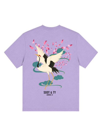 Dancing Crane Graphic Relaxed Fit T-Shirt