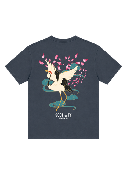 Dancing Crane Graphic Relaxed Fit T-Shirt