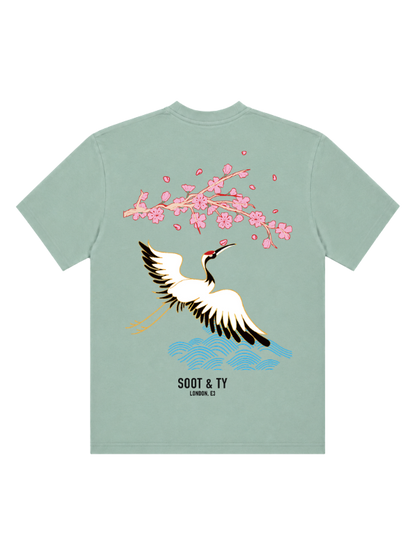 Pretty Crane Graphic Relaxed Fit T-Shirt