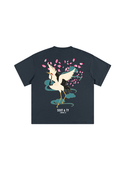Kids/Petite Dancing Crane Print T-Shirt