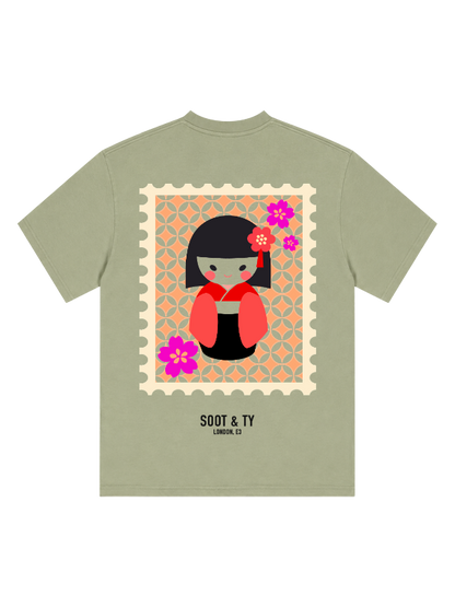 Geisha Doll Graphic Relaxed Fit T-Shirt