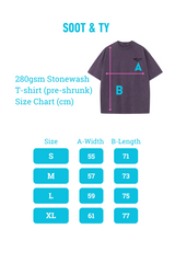 Soot and Ty BD Map Print Relaxed Fit Stonewash T-shirt Pink