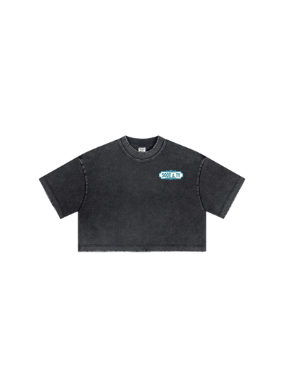 Kids/Petite Mask Print Crop T-Shirt