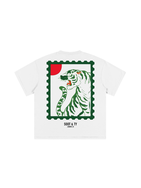 Kids/Petite Tiger Stamp Print T-Shirt