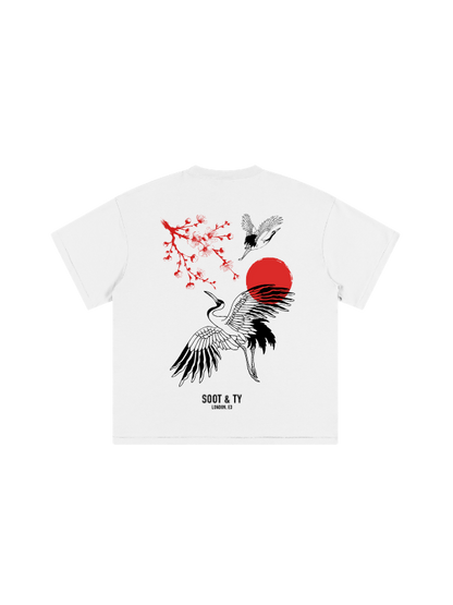 Kids/Petite Plum Crane Print T-Shirt