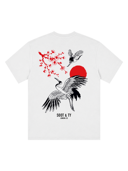 Plum Crane Graphic Relaxed Fit T-Shirt