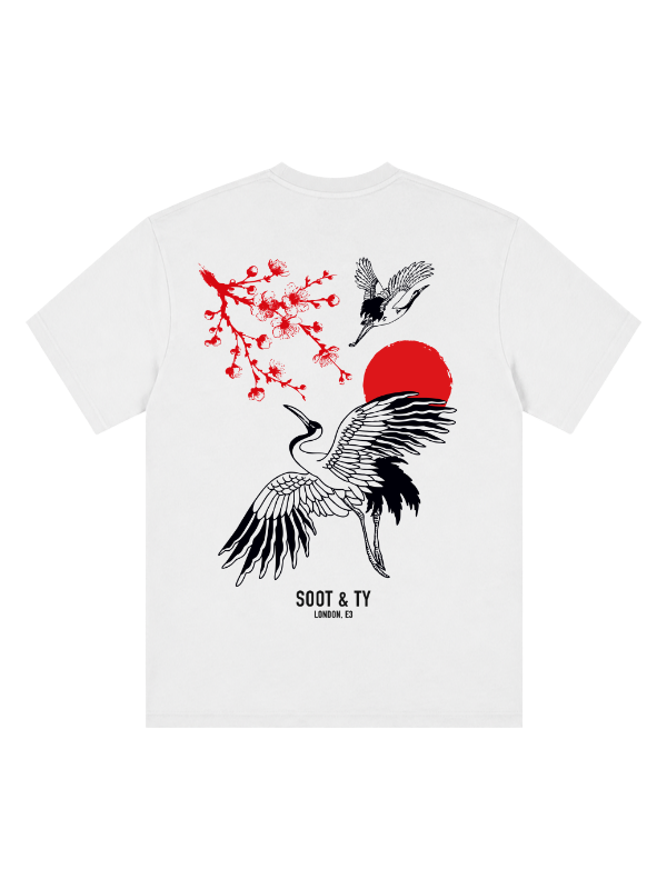 Plum Crane Graphic Relaxed Fit T-Shirt