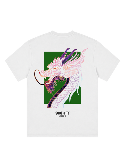 Dragon Head Green Graphic Relaxed Fit T-Shirt