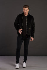 Velvet Biker Statement Bomber Jacket for men