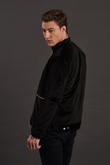 Velvet Biker Statement Bomber Jacket for men