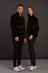 Velvet Biker Statement Bomber Jacket for men and women