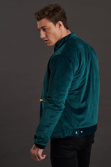 Velvet Biker Statement Bomber Jacket for men