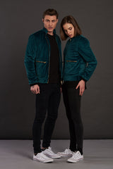 Velvet Biker Statement Bomber Jacket for men and women