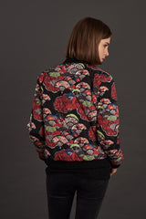 velvet reversible Statement bomber jacket for women