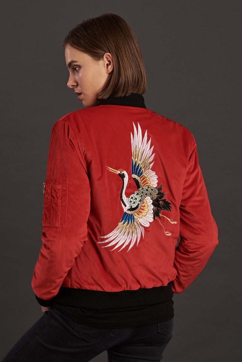 velvet reversible Statement bomber jacket for men and women