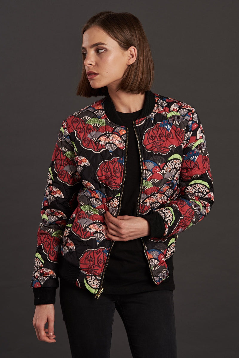 velvet reversible Statement bomber jacket for women